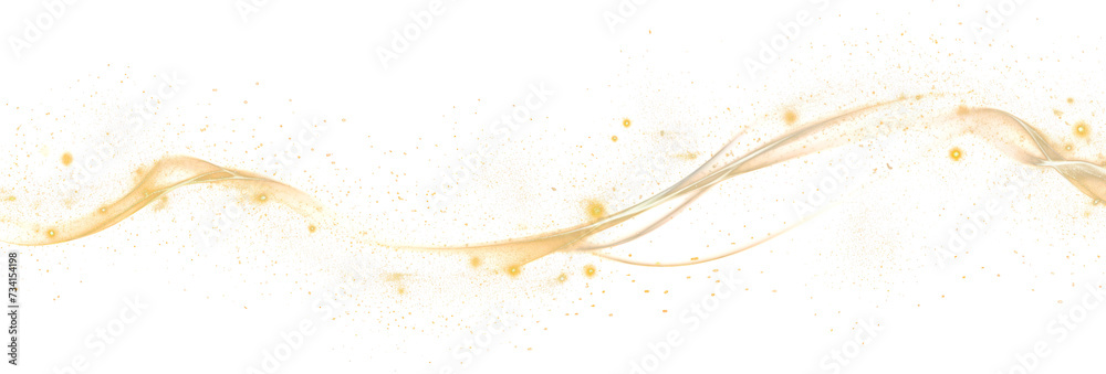 Canvas Prints gold dust swirl elegant design, png file of isolated cutout object on transparent background