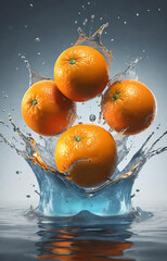 orange in water splash