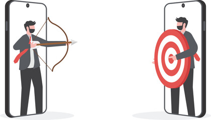 Remarketing or behavioral retargeting in digital advertising, online ads that will follow target audience across all using devices, 
