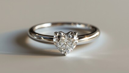 a heart shaped diamond engagement ring Generative AI