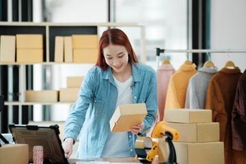 Online Shop Owner Managing Orders
