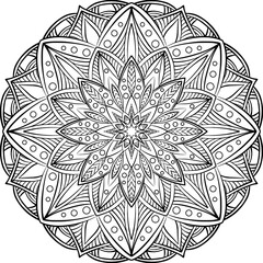 Abstract mandala outline illustration isolated on transparent background