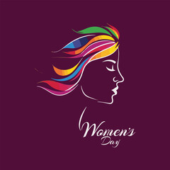 International Women's Day logo Vector illustration design,abstract woman's face poster.