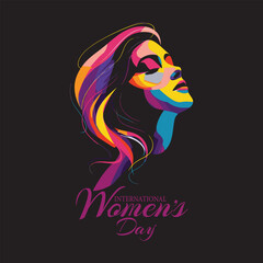 International Women's Day logo Vector illustration design,abstract woman's face poster.