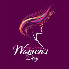International Women's Day logo Vector illustration design,abstract woman's face poster.