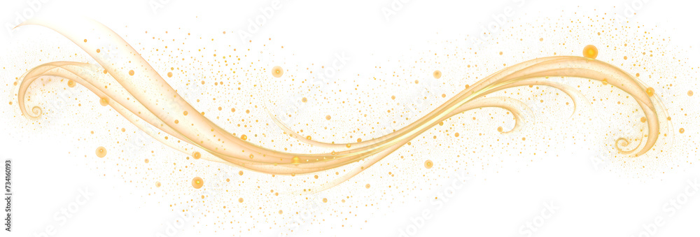 Wall mural golden dust swirl elegance, png file of isolated cutout object on transparent background