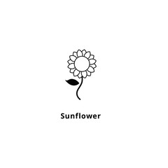 sunflower line icon vector simple design