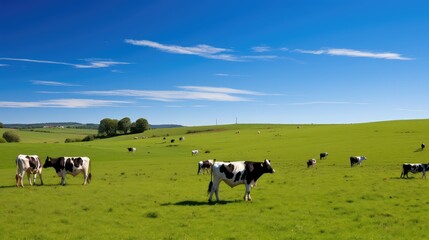 pasture herd of cows - obrazy, fototapety, plakaty