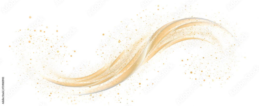 Canvas Prints gold dust swirl motion trail, png file of isolated cutout object on transparent background