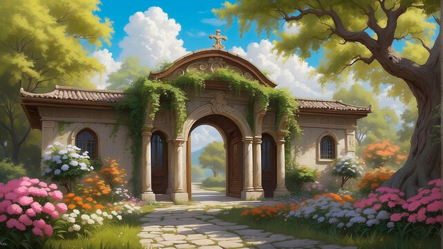 Casebre, cabana, paisagem