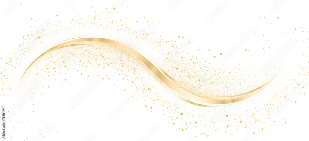 Canvas Prints gold dust swirl elegance, png file of isolated cutout object on transparent background