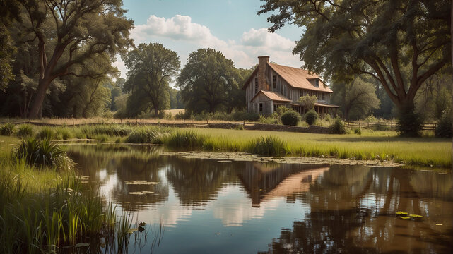 Casebre, cabana, paisagem