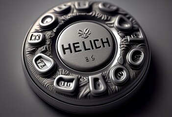 "Help" Button High resolution. 3D image. Generative AI