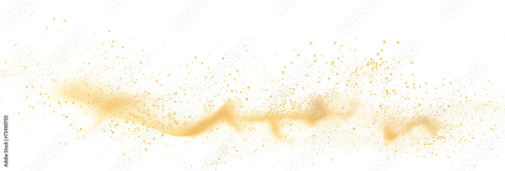 Canvas Prints golden dust swirl elegance, png file of isolated cutout object on transparent background