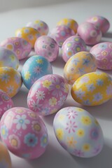 Fototapeta premium Easter eggs colorful background generated ai
