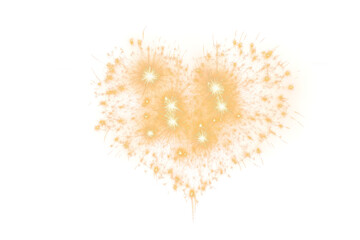 Sparklers in a Heart Shape, png file of isolated cutout object on transparent background