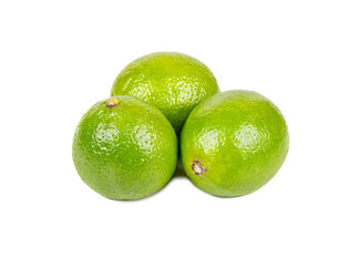 Three juicy limes isolate