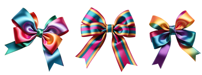 Conjunto de laço coloridos. Grupo de fitas multicoloridas LGBTQIA+