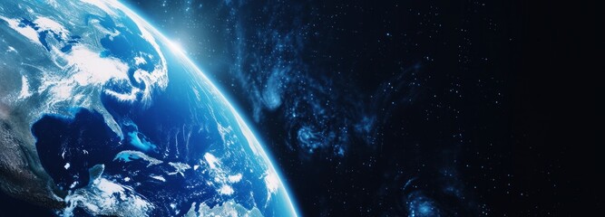 planet earth globe in space background - obrazy, fototapety, plakaty