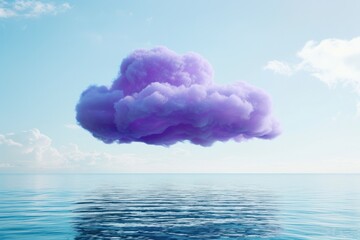 purple cloud floating above the sea