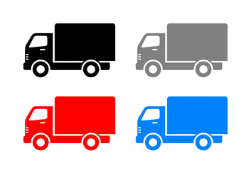 Truck vector icons on white background