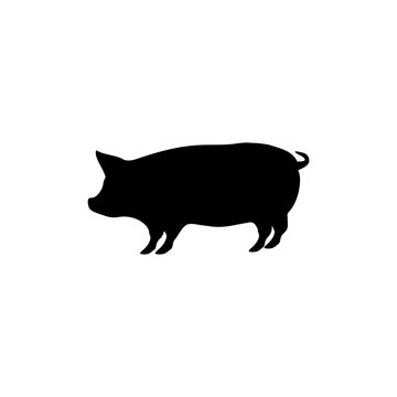 Pig silhouette icon isolated on white background 