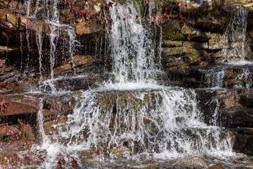 Beautiful waterfall after winter rains at Magazine Mountain, Arkansas.