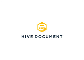 Document Hive Honey logo design vector illustration