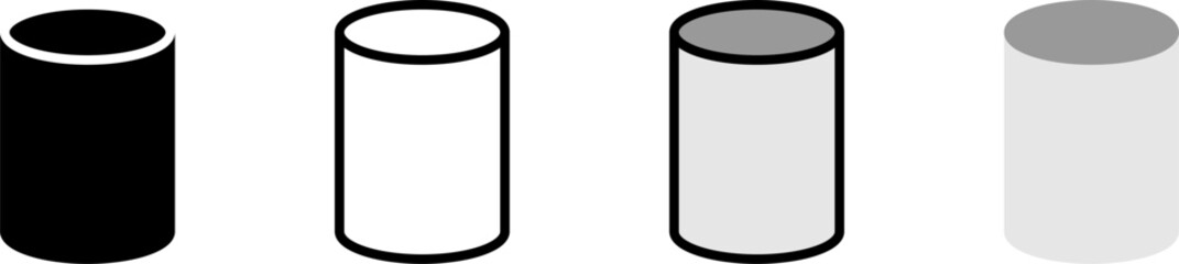 Obraz premium Basic Cylinder Geometrical Shape Set Icon. Vector Image.
