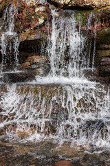 Beautiful waterfall after heavy winter rains at Magazine Mountain, Arkansas.