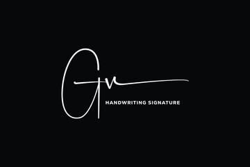 GV initials Handwriting signature logo. GV Hand drawn Calligraphy lettering Vector. GV letter real estate, beauty, photography letter logo design.