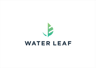 Natural Leaf Drop Water Logo Template Illustration Design