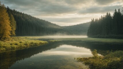 sunrise over the river