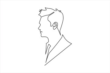 businessman standing in continuous one line drawing. Isolated over white background. Vector