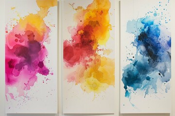 Colorful abstract watercolor splash collection
