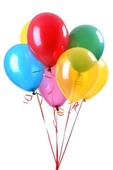 Colorful balloons isolated on transparent background