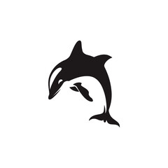Obraz premium dolphin vector silhouette