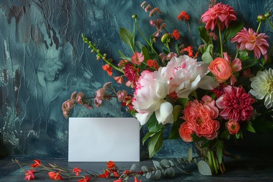 image of Floral Arrangement with Blank Card