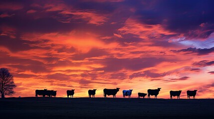 animal cow silhouettes