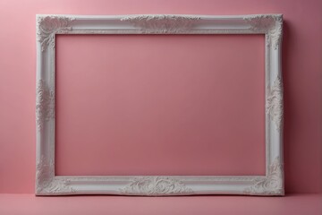 empty White frame on pink background,