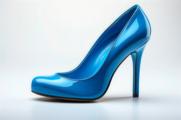 Sleek Azure Blue Patent Leather Heels