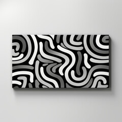 Abstract Black and White Fluid Lines Canvas Art


