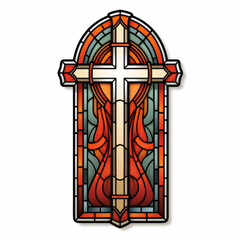 Illustration of stained glass cross