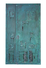 old vintage door on white, isolated.