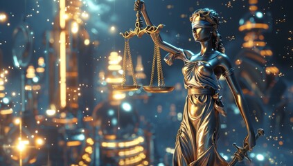 computer technology, digital devices, law scale, balance of justice Generative AI