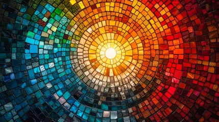 Cercles muraux Coloré Stained glass window background with colorful abstract.