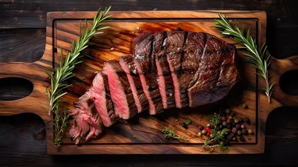 Wandaufkleber Grilled beef steak meet © neirfy