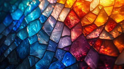 Stained glass window background with colorful abstract. - obrazy, fototapety, plakaty