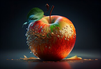 fresh apple unreal illustration , ai art. Generative AI