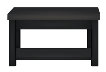 Black TV table. vector illustration